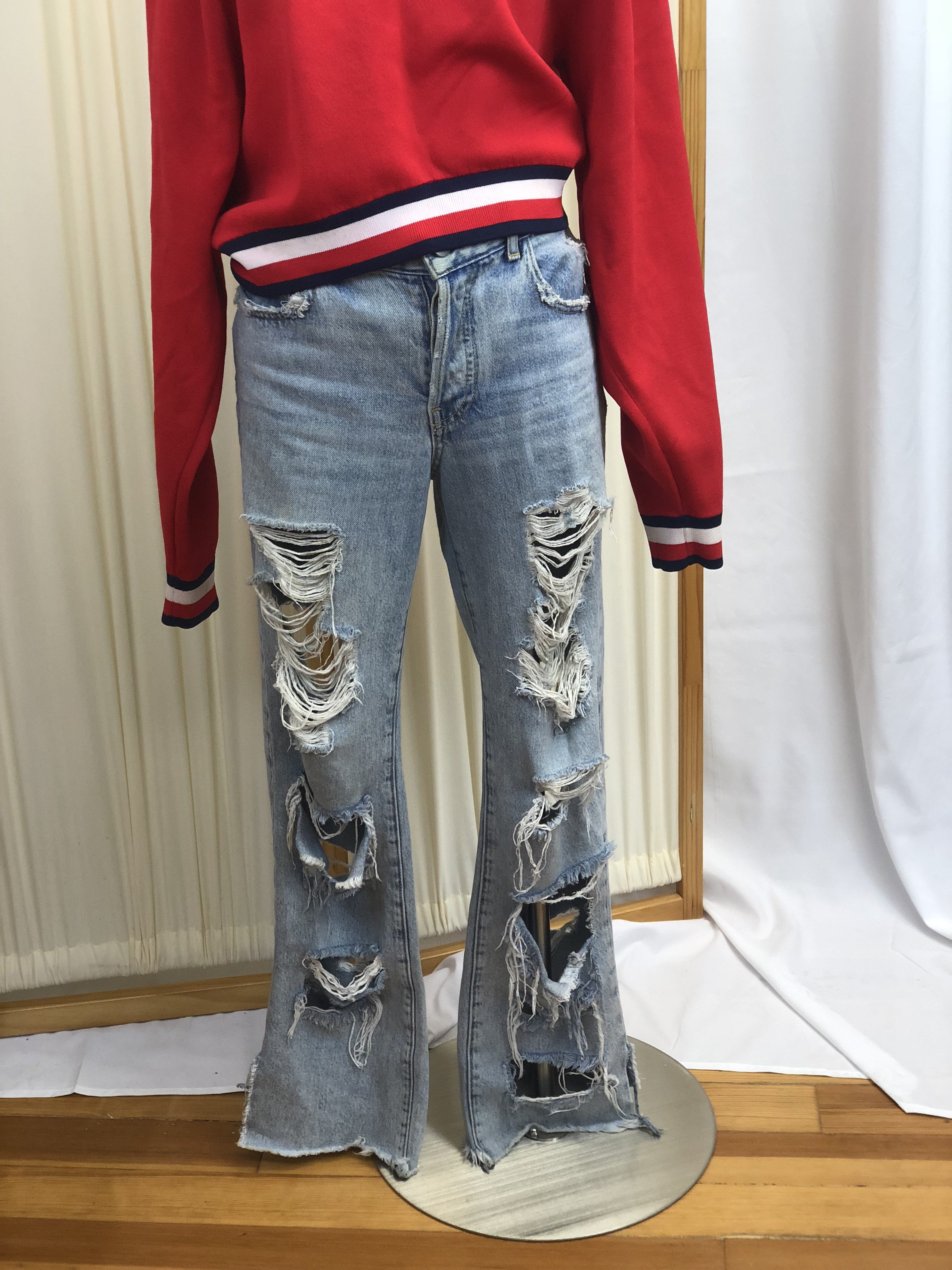 alice and olivia ripped jeans