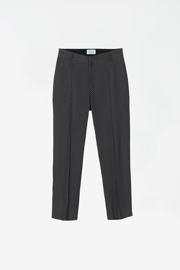 black and white cigarette trousers New FIT - Pants in Twill The composition is 98% cotton and 2% elastane Black and white cigarette trousers.