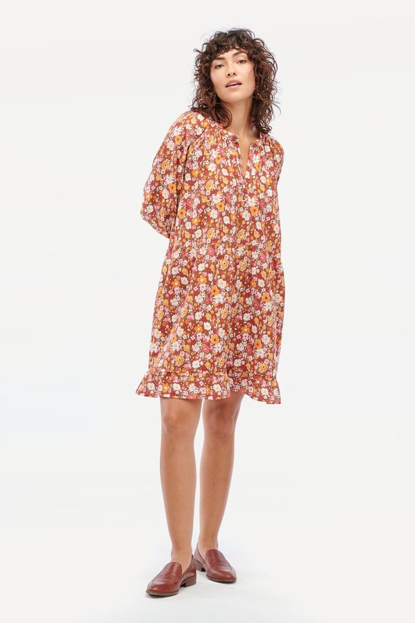 Lacausa Keyla Dress - Clay Watercolor Floral Lacausa Keyla Dress - Clay Watercolor Floral