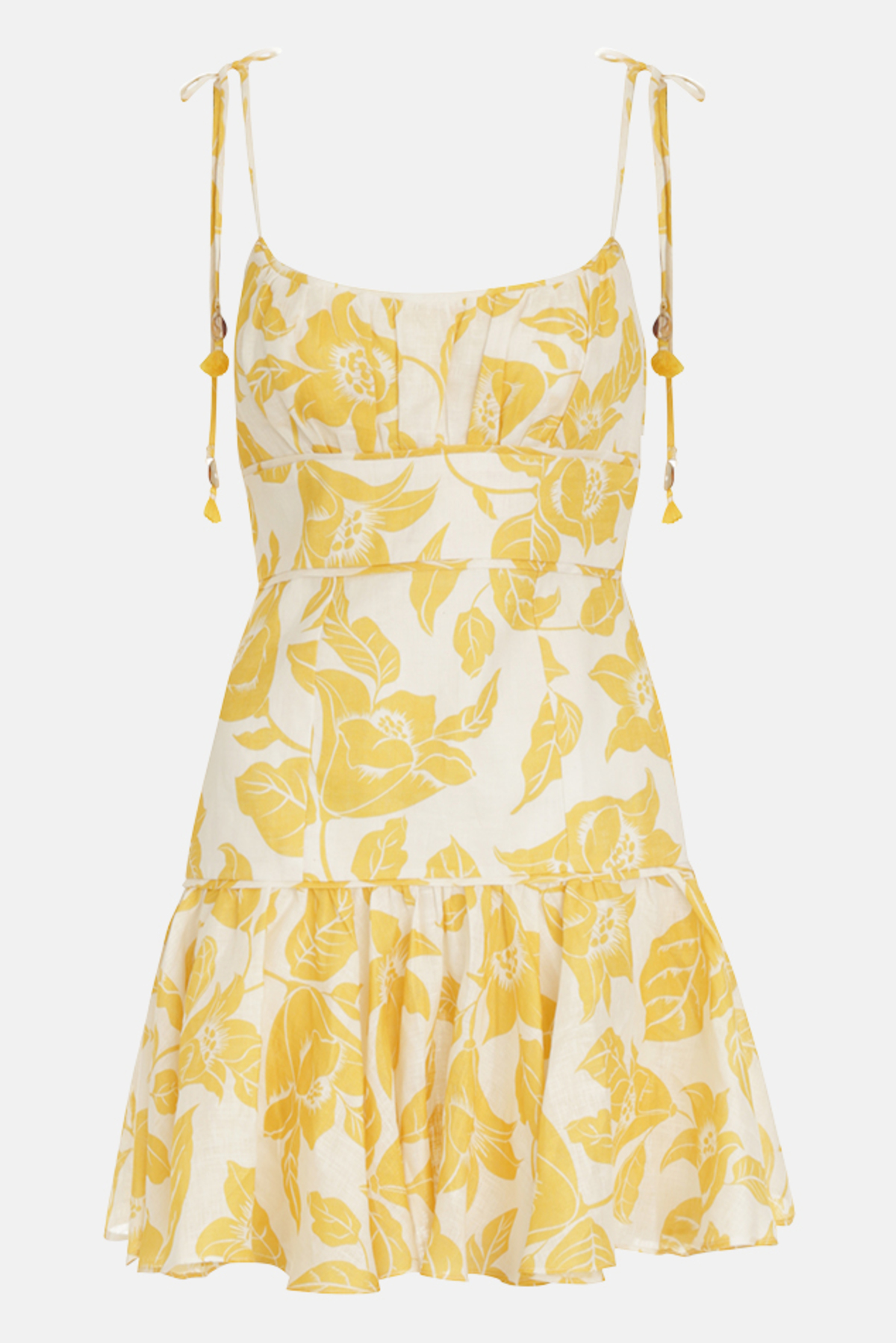 Zimmermann Bells Fit Flare Mini Dress - Yellow