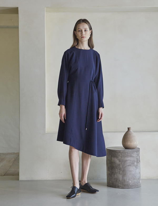 Maison De Ines Unbalanced String Dress - Navy Maison De Ines Unbalanced String Dress - Navy