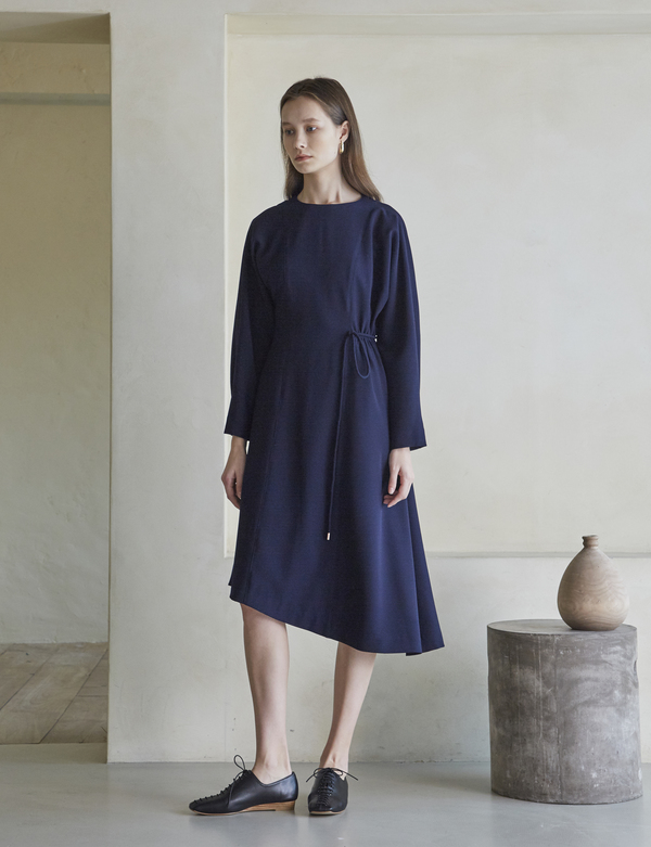 Maison De Ines Unbalanced String Dress - Navy Maison De Ines Unbalanced String Dress - Navy