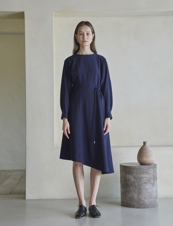 Maison De Ines Unbalanced String Dress - Navy Maison De Ines Unbalanced String Dress - Navy