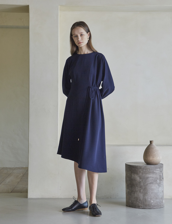 Maison De Ines Unbalanced String Dress - Navy Maison De Ines Unbalanced String Dress - Navy