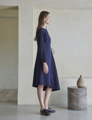 Maison De Ines Unbalanced String Dress - Navy Maison De Ines Unbalanced String Dress - Navy