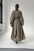 K M by L A N G E Pointed Collar Luna Trench - Olive - Thumbnail 4
