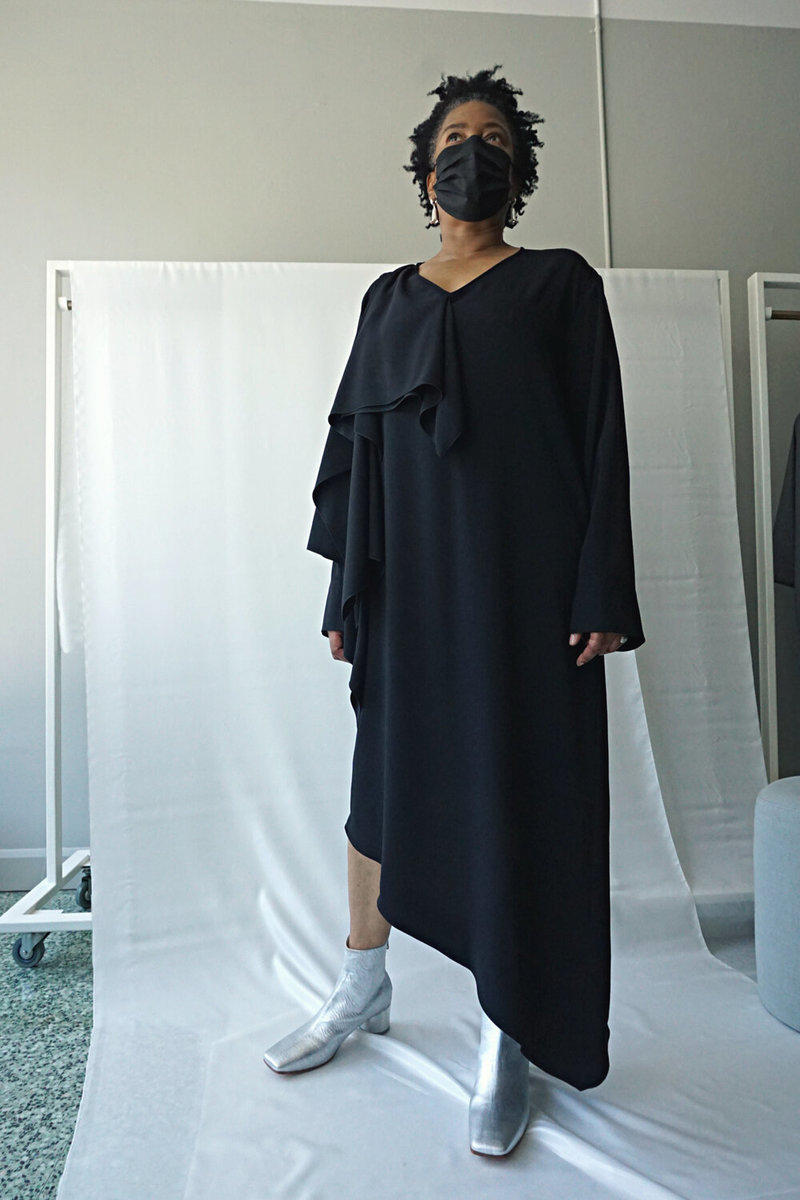 MM6 Maison Margiela Maxi Jersey Dress in Black | WE ARE ICONIC