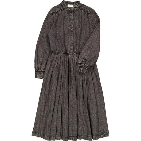 lou and grey denim dress Lou & Grey Denim Washed Double Cloth Tie Keyhole Mini Pocket Dress Size Large Indigo Blue Women's