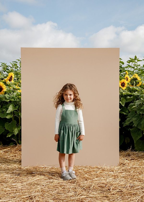 Kids Petits Vilains Inès Pinafore Dress - Lichen Kids Petits Vilains Inès Pinafore Dress - Lichen