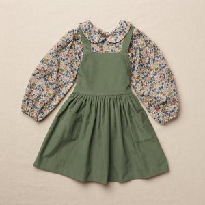 Kids Petits Vilains Inès Pinafore Dress - Lichen Kids Petits Vilains Inès Pinafore Dress - Lichen