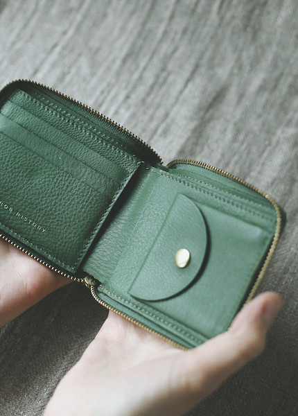 Minor History Coupe Small Zip Wallet in Oiled Black, Kelly or Indigo Minor History Coupe Small Zip Wallet in Oiled Black, Kelly or Indigo