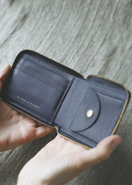 Minor History Coupe Small Zip Wallet in Oiled Black, Kelly or Indigo Minor History Coupe Small Zip Wallet in Oiled Black, Kelly or Indigo