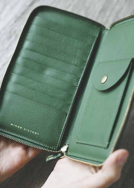 Minor History Tall Coupe Large Zip Wallet in Oiled Black, Kelly or Indigo Minor History Tall Coupe Large Zip Wallet in Oiled Black, Kelly or Indigo