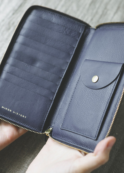 Minor History Tall Coupe Large Zip Wallet in Oiled Black, Kelly or Indigo Minor History Tall Coupe Large Zip Wallet in Oiled Black, Kelly or Indigo