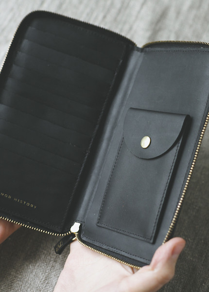 Minor History Tall Coupe Large Zip Wallet in Oiled Black, Kelly or Indigo Minor History Tall Coupe Large Zip Wallet in Oiled Black, Kelly or Indigo