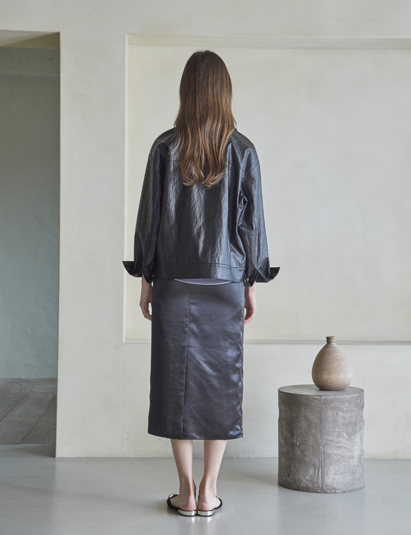 Maison De Ines Faux Leather Trucker Jacket