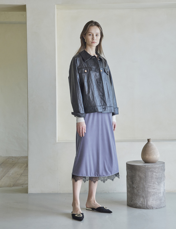 Maison De Ines Faux Leather Trucker Jacket