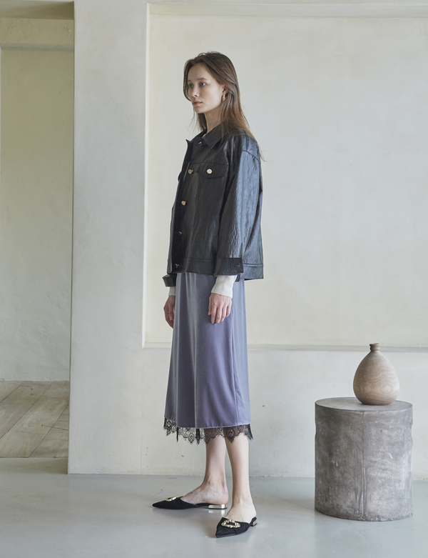 Maison De Ines Faux Leather Trucker Jacket