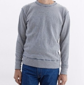 Men's Jungmaven Yarn Dyed Stripe Crewneck Sweatshirt Men's Jungmaven Yarn Dyed Stripe Crewneck Sweatshirt
