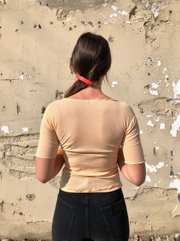 Baserange Pama 3/4 Cotton Rib Tshirt - Sapacious Beige | Garmentory