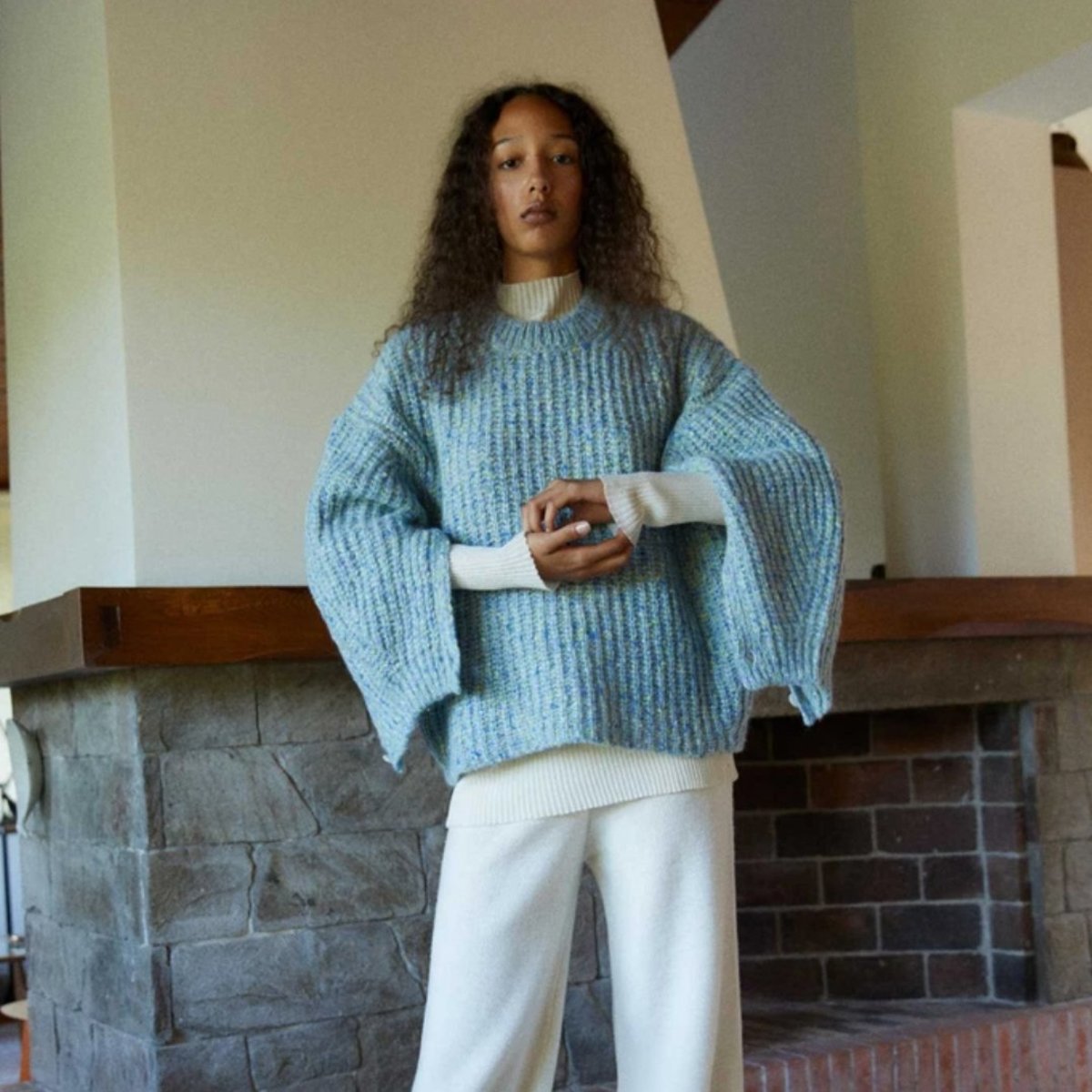 rus ニット osara sweater Rus Osara Sweater - Pale Blue | Garmentory