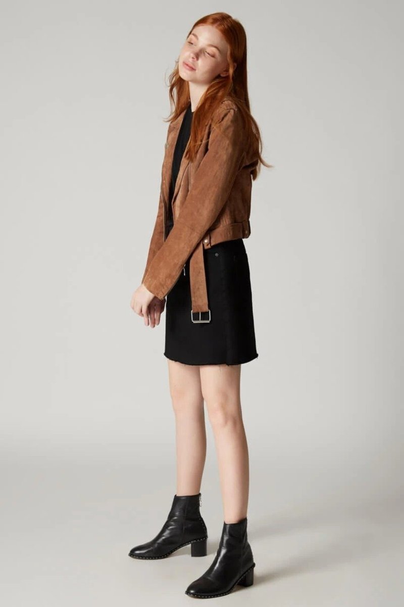BLANK NYC Suede Moto Jacket Coffee Bean Garmentory