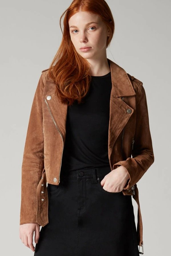 BLANK NYC Suede Moto Jacket Coffee Bean Garmentory