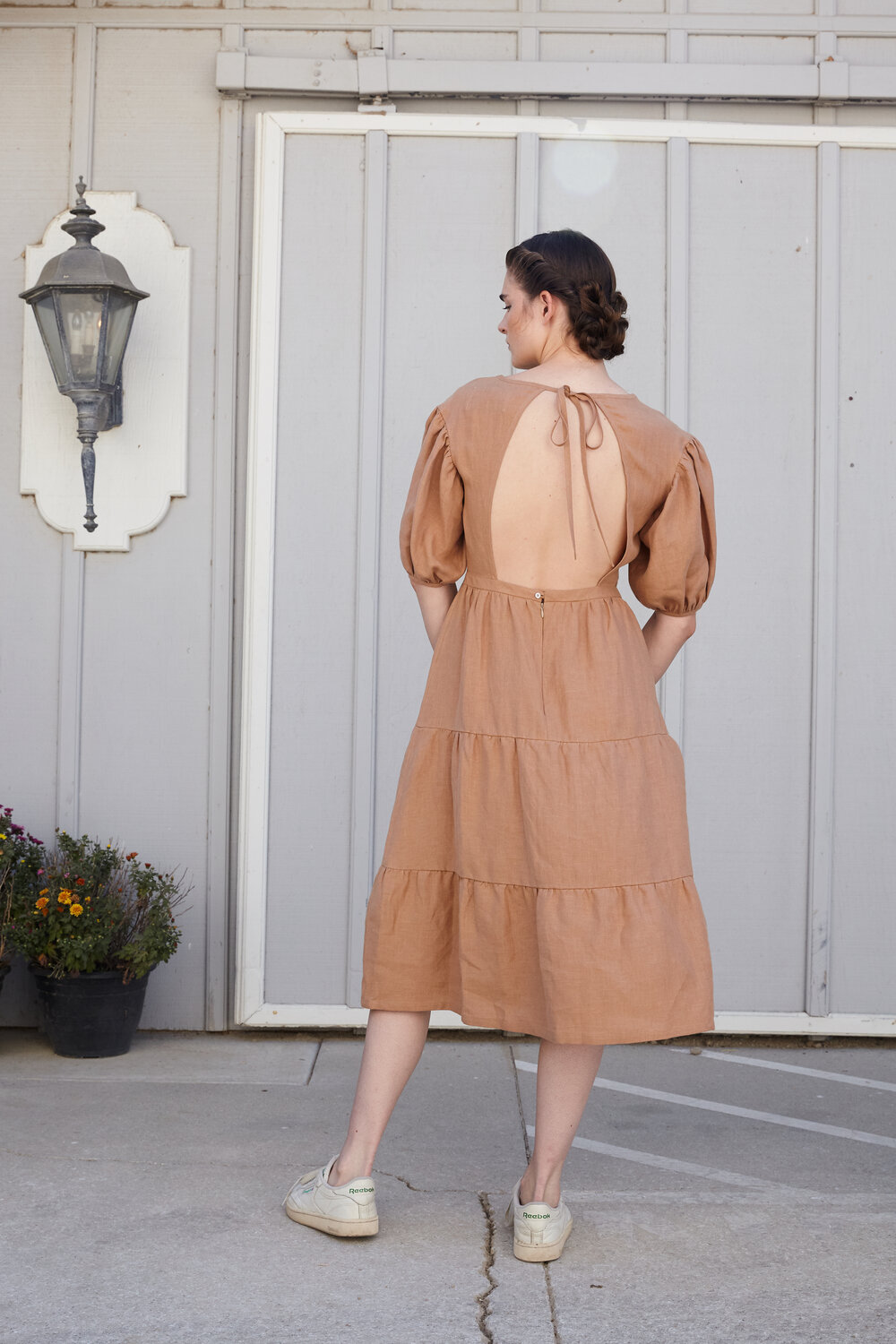 Town Clothes Quince Linen Dress Camel Garmentory