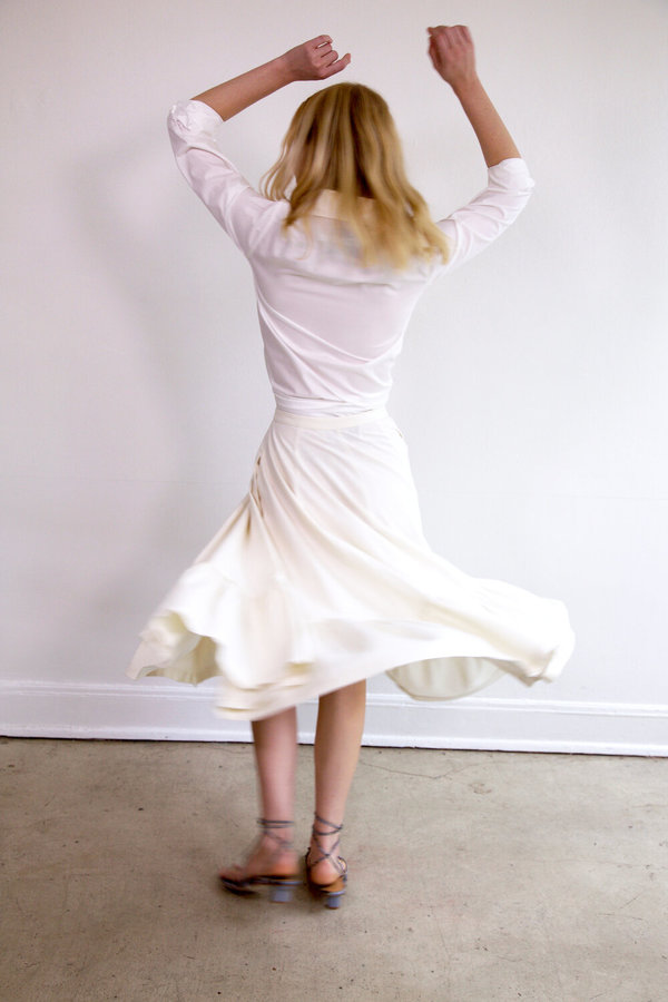 Town Clothes Rosa Skirt - Oyster Silk