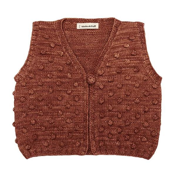 Kids Misha & Puff Baby Popcorn Vest - Chestnut Brown | Garmentory