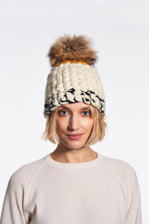 Mischa Lampert dot beanie marigold 