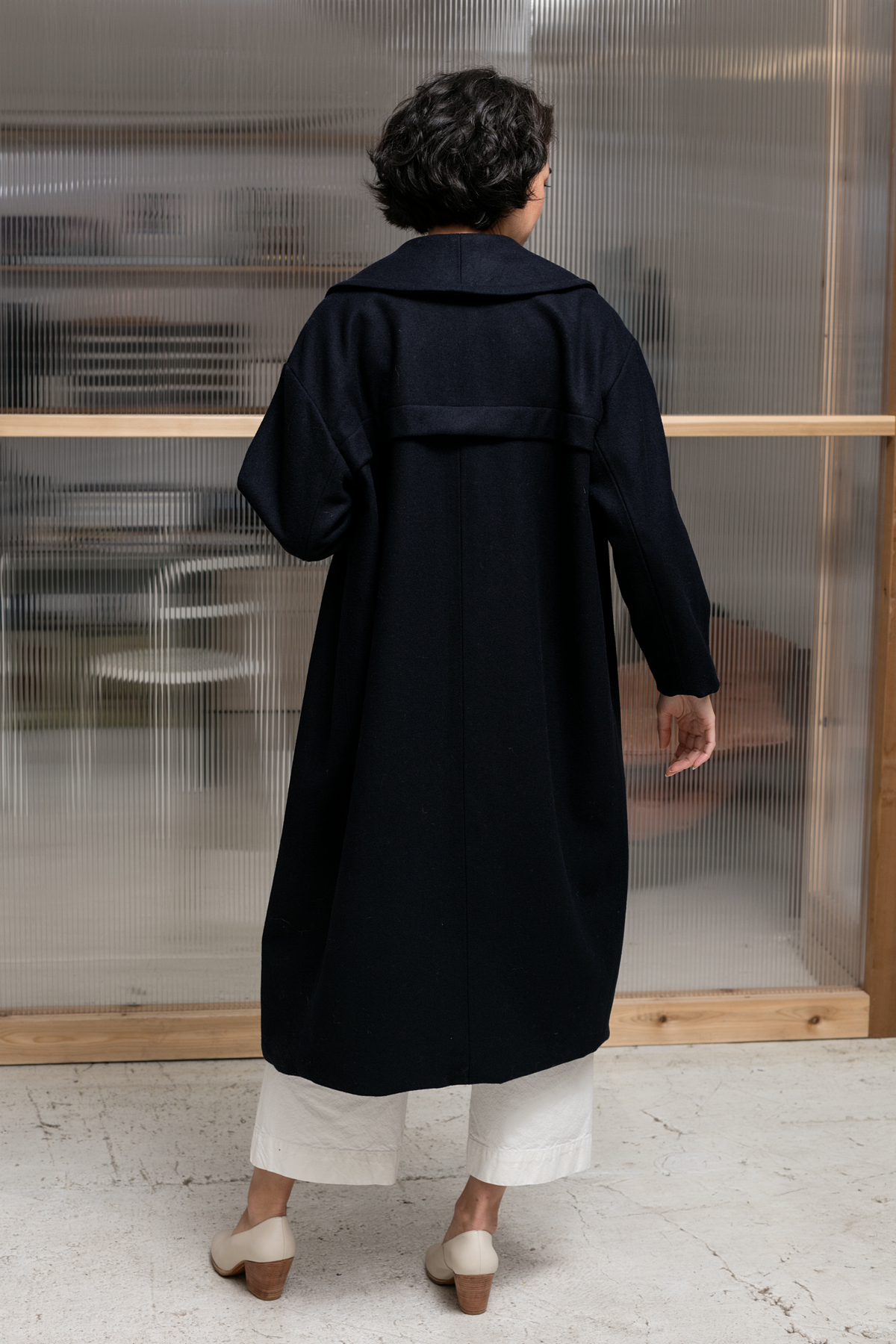 Objects Without Meaning Long Robe Coat navy Garmentory