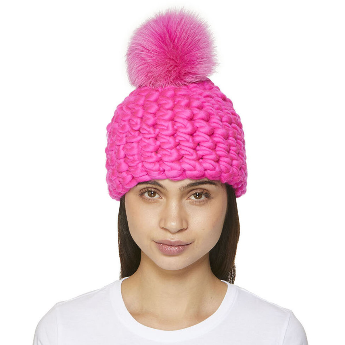 Mischa Lampert 19/20 magenta beanie pomster + magenta pom 