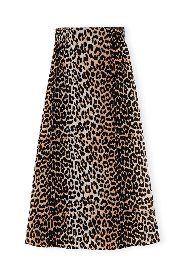 Ganni Printed Georgette Maxi Skirt Leopard Garmentory