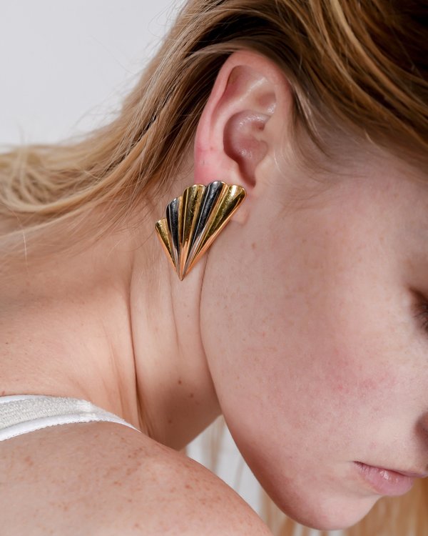 Vintage Clip-on deco earrings - bronze/gold Vintage Clip-on deco earrings - bronze/gold