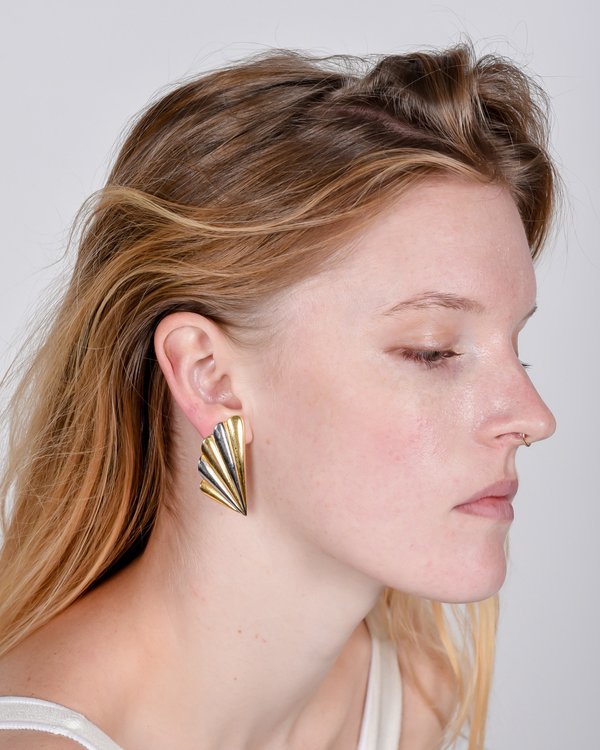 Vintage Clip-on deco earrings - bronze/gold Vintage Clip-on deco earrings - bronze/gold