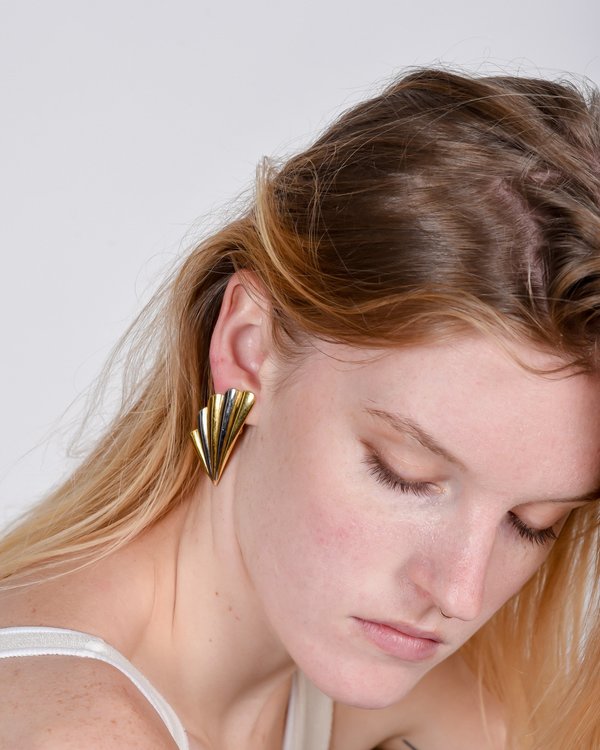 Vintage Clip-on deco earrings - bronze/gold Vintage Clip-on deco earrings - bronze/gold