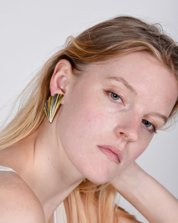 Vintage Clip-on deco earrings - bronze/gold Vintage Clip-on deco earrings - bronze/gold