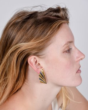 Vintage Clip-on deco earrings - bronze/gold Vintage Clip-on deco earrings - bronze/gold