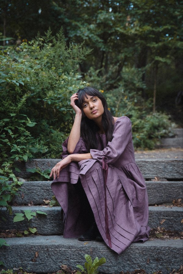 Of Her Own Kind Lennox Linen Dress - Antique Plum | Garmentory