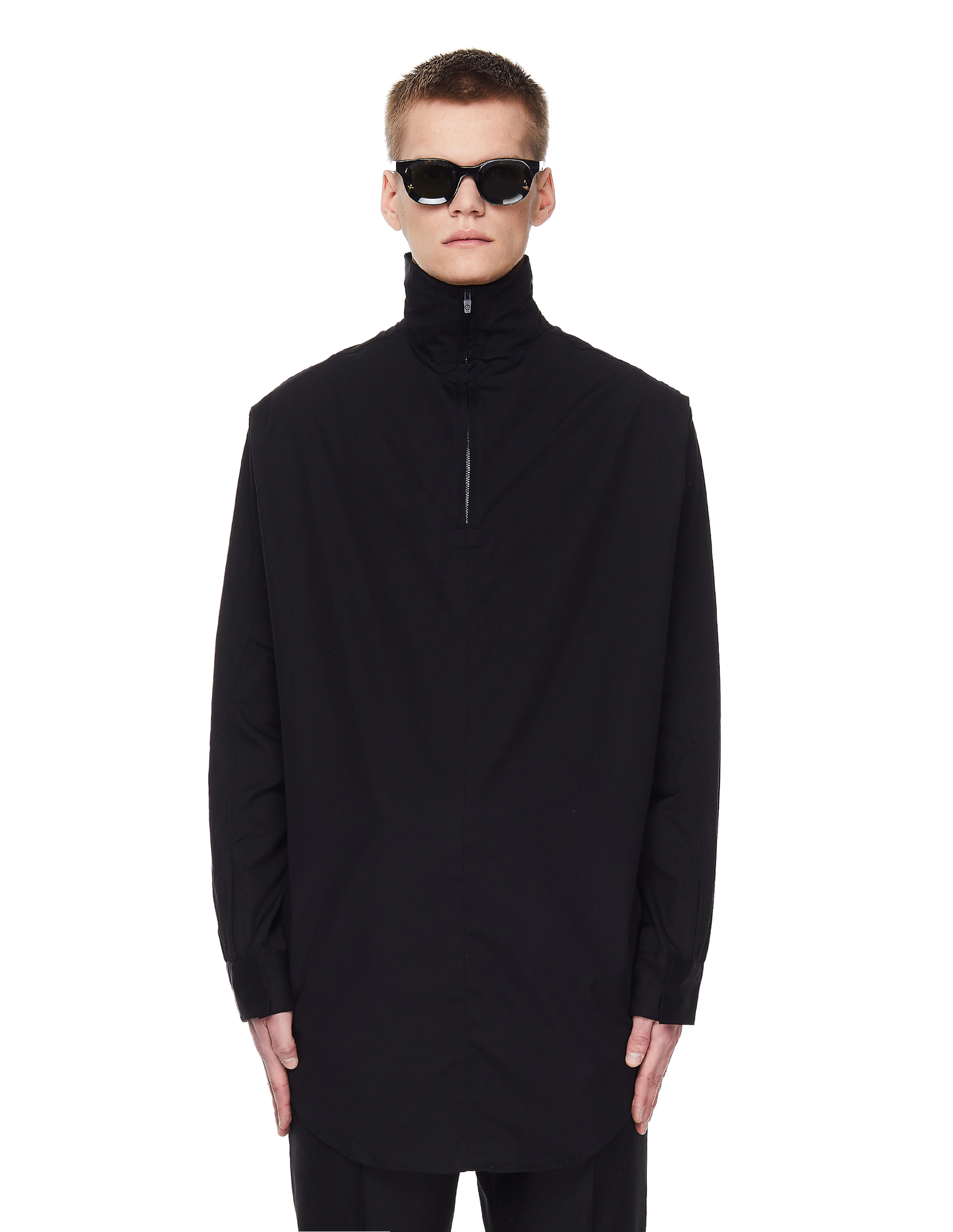 Fear of God x Zegna Cotton Zip Neck Shirt Black Garmentory