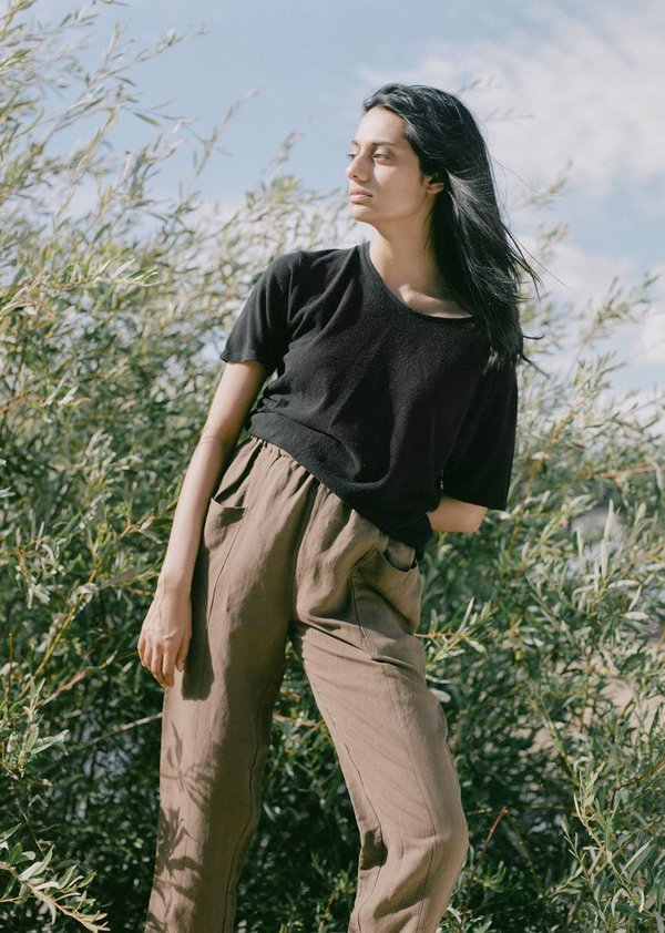Ozma Silk Noil Jersey Oversize Tee - Black Ozma Silk Noil Jersey Oversize Tee - Black