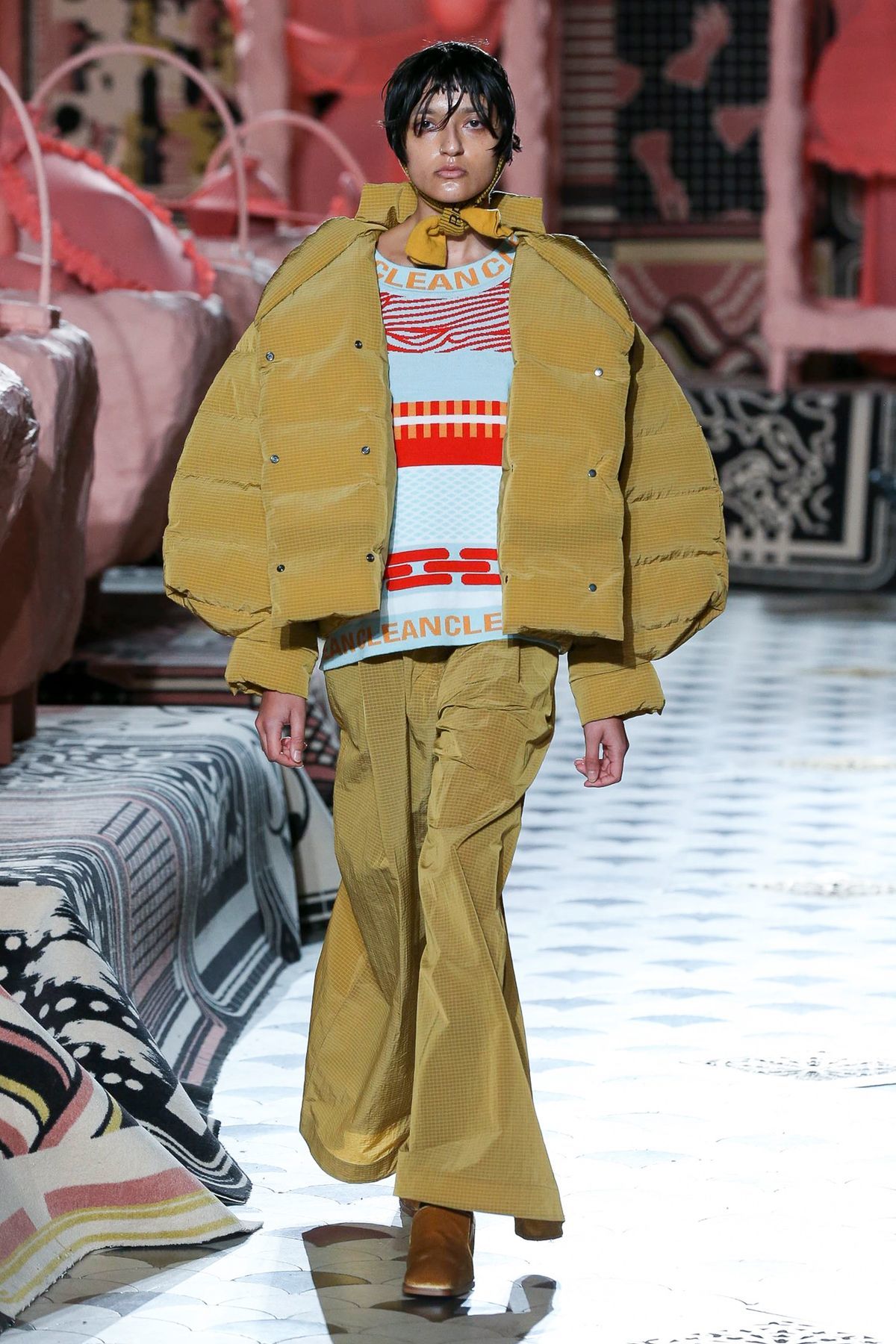 HENRIK VIBSKOV - Tiles Short Jacket - Yellow Tiles | Garmentory