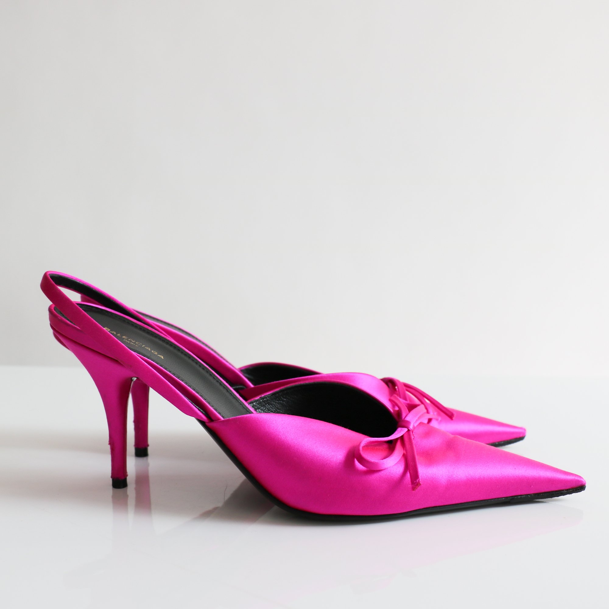Pre-loved] Balenciaga Knife 40 Satin Heels | Garmentory