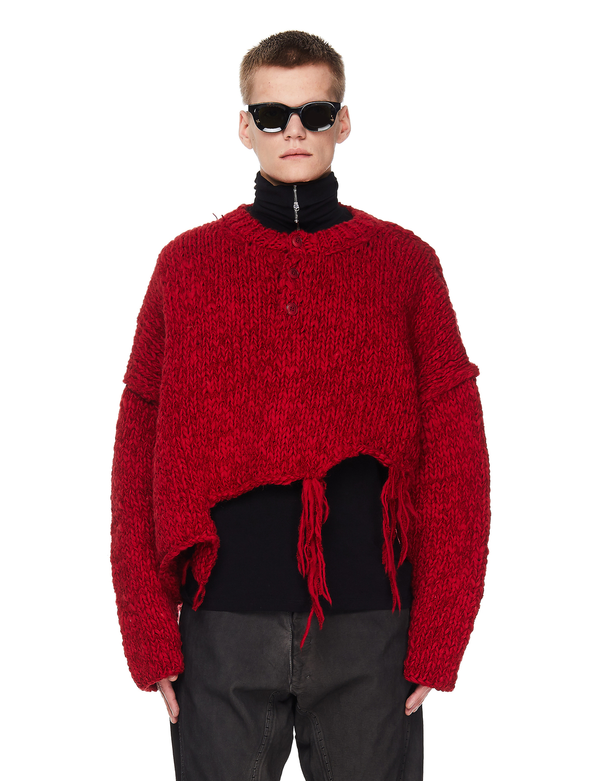 Yohji Yamamoto Oversize Sweater - Red | Garmentory