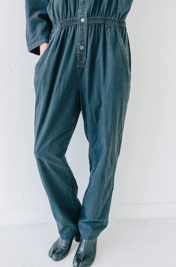 Yo Vintage! VINTAGE BLACK ELASTIC WAIST JUMPSUIT on Garmentory