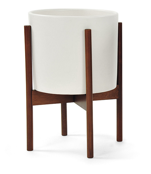 Modernica Case Study Cylinder Planter with Wood Stand Modernica Case Study Cylinder Planter with Wood Stand