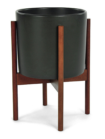 Modernica Case Study Cylinder Planter with Wood Stand Modernica Case Study Cylinder Planter with Wood Stand
