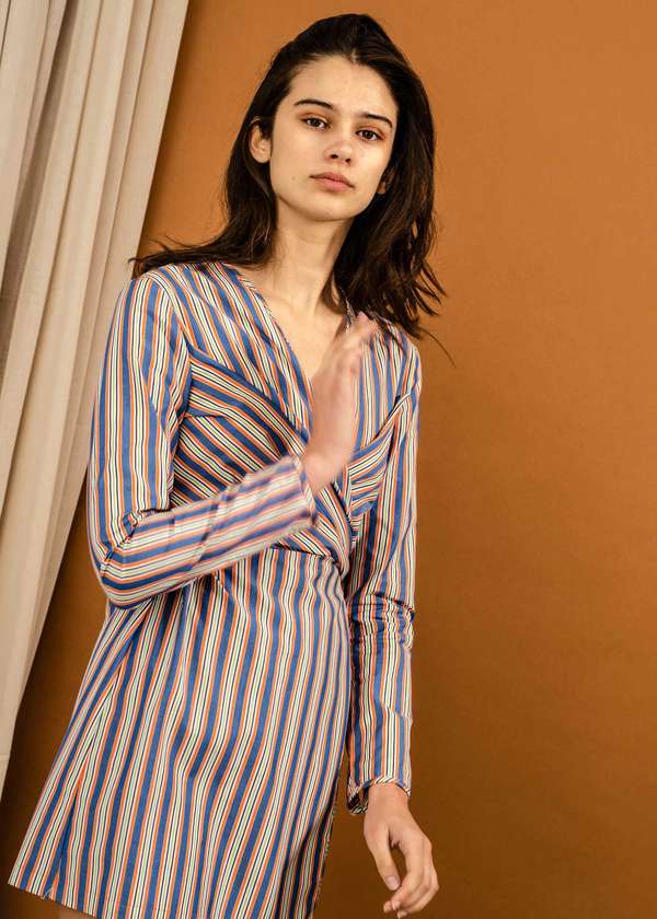 Not specified Darcy Dress (Blue & Orange Stripe Sample) Not specified Darcy Dress (Blue & Orange Stripe Sample)