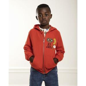 kids mini rodini E.T. patch zip up sweatshirt - red | Garmentory